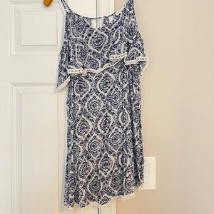 Lulus blue white dress size small s mini summer